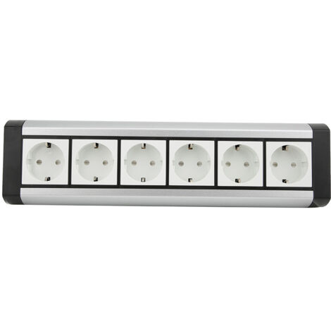 6-fach Steckdosenleiste aus Aluminium – Europäischer Standard 250 V für den Einsatz zu Hause und im Büro
