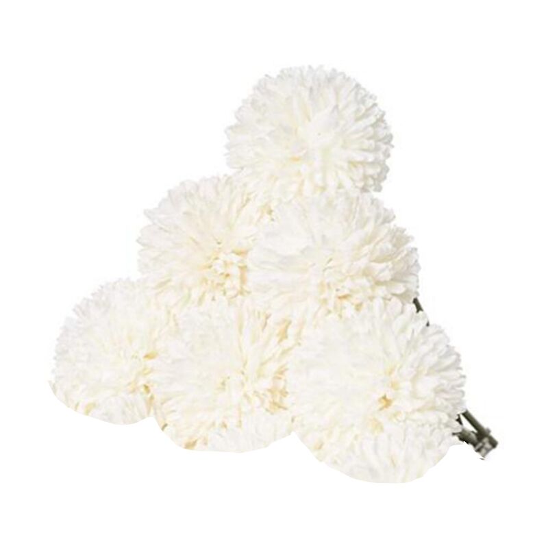 Tlily - 6 Fausses Fleurs D'Hortensias Artificiels, AdaptéS à la DéCoration de Mariage à la Maison (Garden Party) (Blanc Pur)
