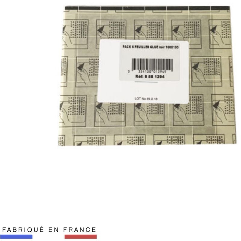 Pack 6 Feuilles glue Noire 160 x 195 - Matériel professionnel - JVD