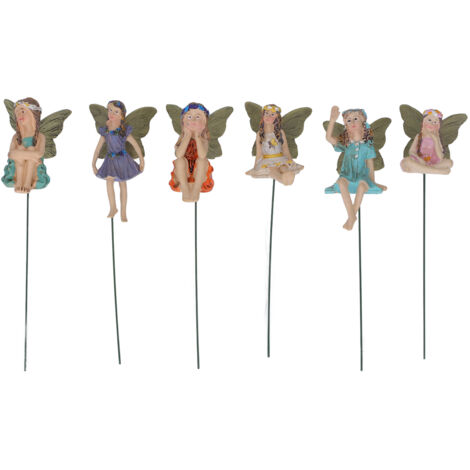 6 Figurines Fées Miniatures Statuettes Elfes Déco Jardin Miniature pour Pots de Fleurs