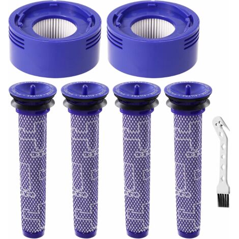 6 Filtre pour Dyson V7 V8, 2 Post-filtre HEPA, 4 Préfiltre Lavable, Compatible Animal Absolute Motorhead