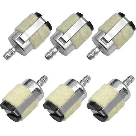 6 Filtres à Carburant Universels pour Débroussailleuse Echo et Stihl - Convient aux Tuyaux de 0,2" (5mm) - Compatible avec Echo 13120507320 13120519830 - Pièce de Rechange 125-527