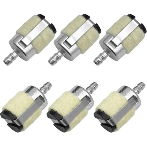 6 Filtres à Carburant Universels pour Débroussailleuse Echo et Stihl - Convient aux Tuyaux de 0,2" (5mm) - Compatible avec Echo 13120507320 13120519830 - Pièce de Rechange 125-527