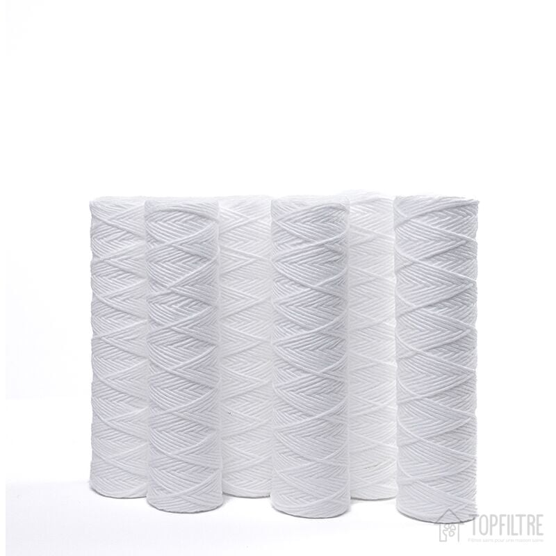 Top Filter - 6 filtres bobinés 10' 1 micron pour adoucisseur et osmoseur d'eau
