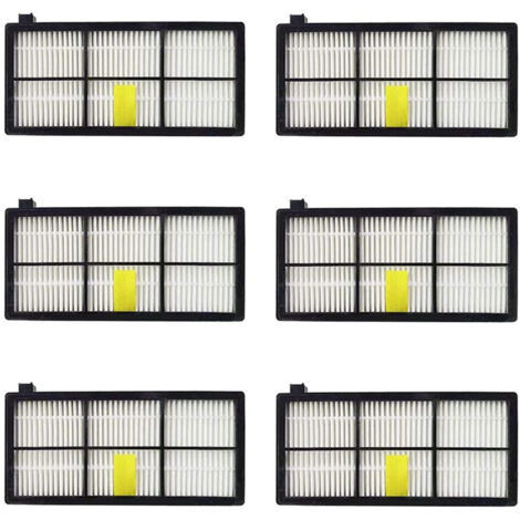 6 filtros de repuesto para aspiradoras iRobot 800, 900, 800, 805, 860, 896, 900, 960 y 966.