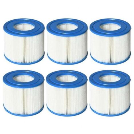 6 filtros no tejidos para piscinas y spas Ø10,4x8cm Filtro bomba tipo VI