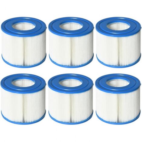 6 filtros no tejidos para piscinas y spas Ø10,4x8cm Filtro bomba tipo VI, Filtro no tejido