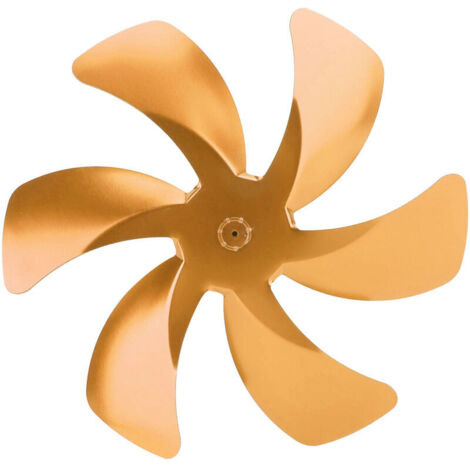6-flügeliger Ofenlüfter aus Aluminiumlegierung, verbessert die Warmluftzirkulation, Ersatz für Kaminlüfter, goldfarben