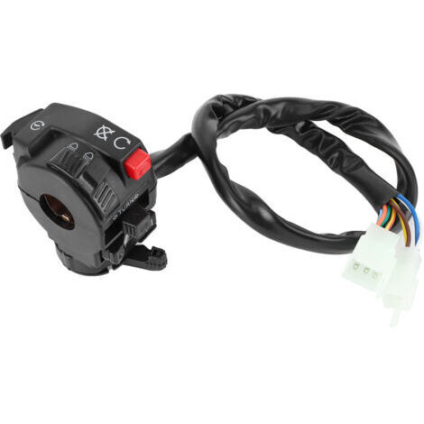 6 fonctions 9 fils côté gauche interrupteur de commande assemblée Kill Start interrupteur de starter, interrupteur de guidon 22mm 9 broches 8 fils adaptés pour 200cc 250cc Dirt Quad Bike