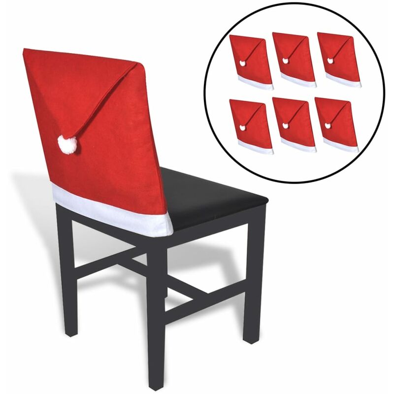

6 Fundas para Respaldo de Silla Modelo Sombrero Papá Noel - Rojo