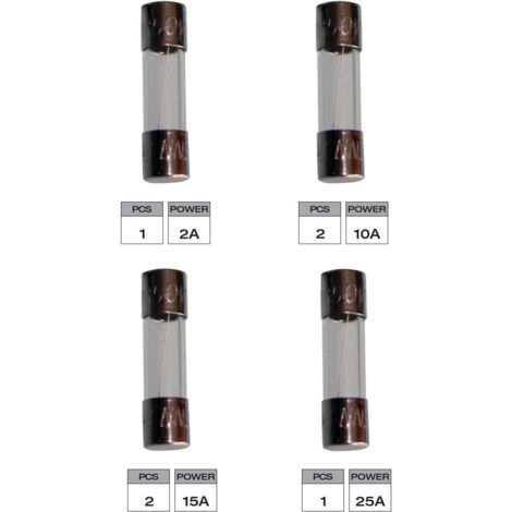 6 Fusibles en verre - Amperage variable