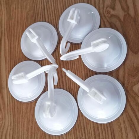 6 ganchos con ventosa de 72 mm, reutilizables, para colgar en la pared, impermeables y antihuellas, para abrigos, bufandas, toallas, bolsos y llaves en el baño, cocina y oficina, color bla
