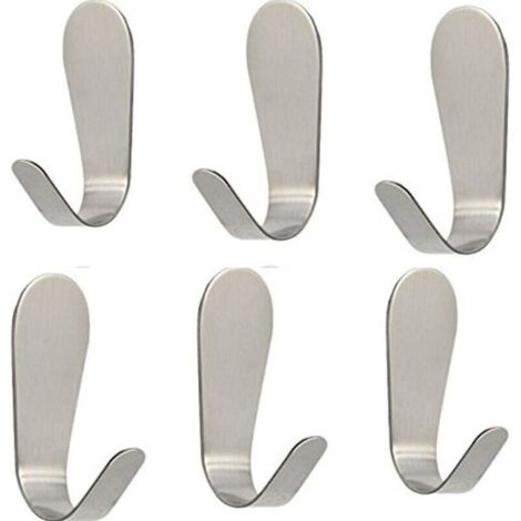 6 ganci appendiabiti da bagno, autoadesivi, ganci da parete resistenti realizzati in acciaio inossidabile 304, impermeabili