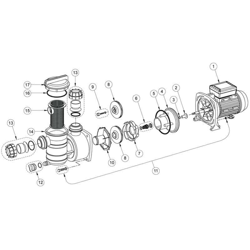 6 - Garniture mécanique pompe Swimmey SW12/15/19