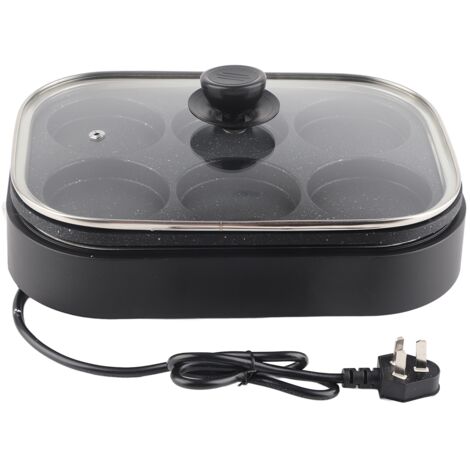6 Hole Egg Frying Pan Nonstick Breakfast Pot Multifunctional Breakfast Maker Hamburger Machine With Pot Cover