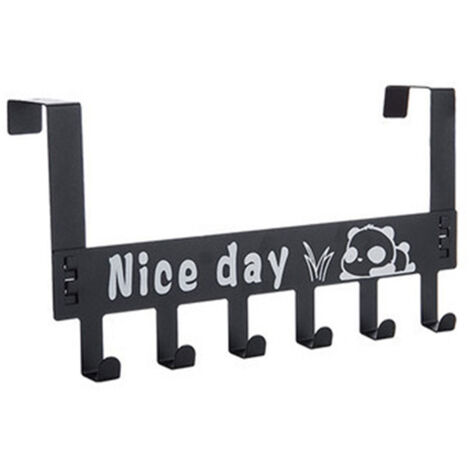 6 Hooks Over The Door Hooks Strong Load Bearing Capacity Space Saving Metal Door Hanger Hooks for Coat Hat Bag Black