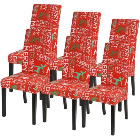 6 housses de chaise décoration de Noël