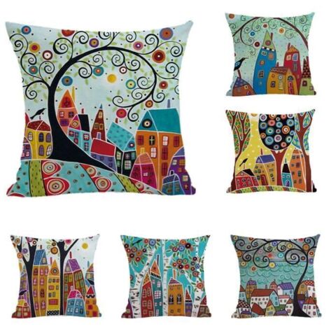6 Housses de Coussin 45x45 Géométrique en Microfibre Housse Coussin Scandinave Doux Taie d\'oreiller Decoration Canapé Maison