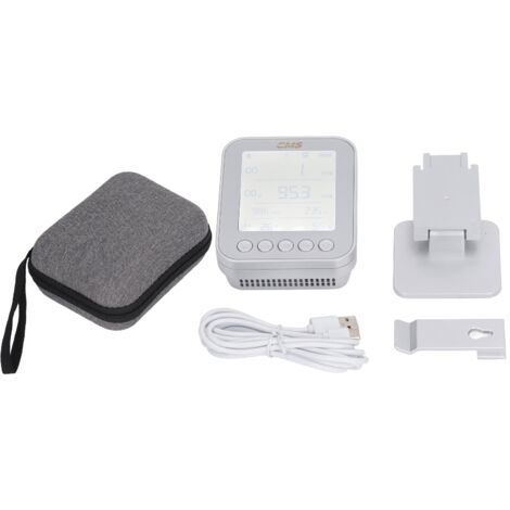 6 In 1 Air Quality Monitor for CO CO2 Air Pressure Altitude Temperature Humidity Real Time Monitoring USB Silver