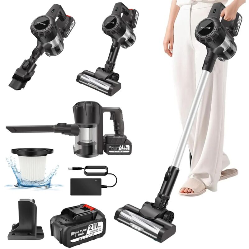 Dayplus - 6-IN-1 Cordless Vacuum Cleaner Lightweight 3600W Rechargeable Lithium Battery