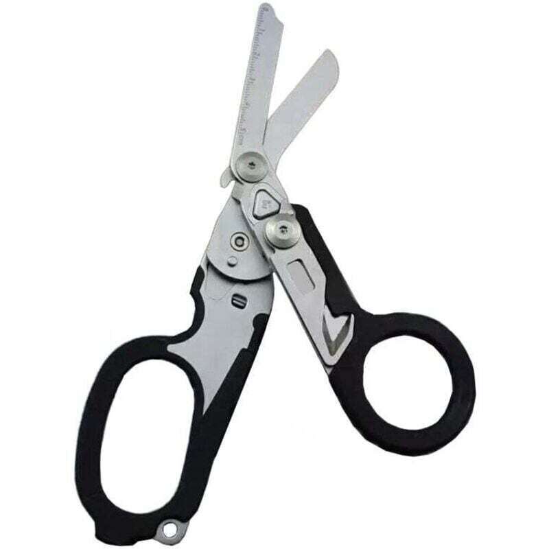 6-in-1 Multifunctional Trauma Scissors, Emergency Response Scissors, Stainless Steel Folding Scissors with Case, Folding Medical Trauma Scissors with