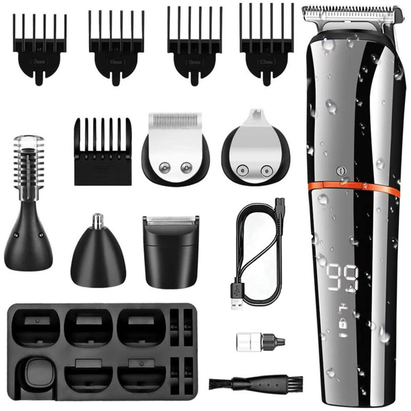 Tinor - 6 in 1 Scissors and Razor, Ceramic Blades, Waterproof, Black