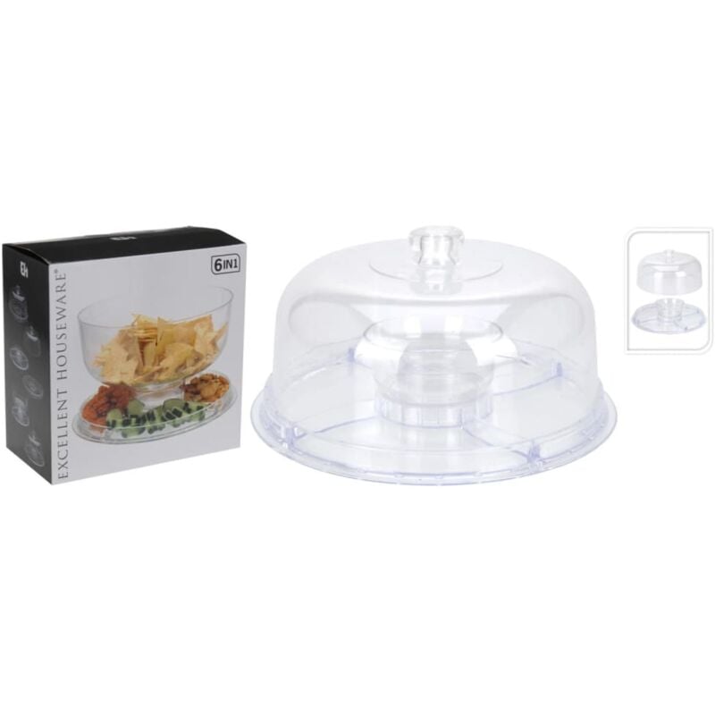 Image of 6-in-1 Serving Plate Excellent Houseware Transparent