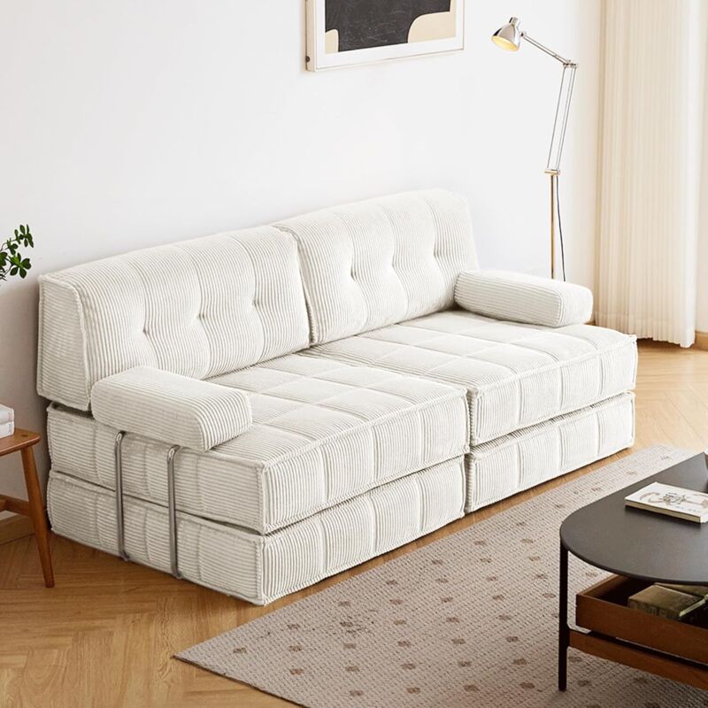 WUMAGIN -Canapé-lit pliant 6 en 1 - 162 x 98 x 89.76 cm - en velours côtelé