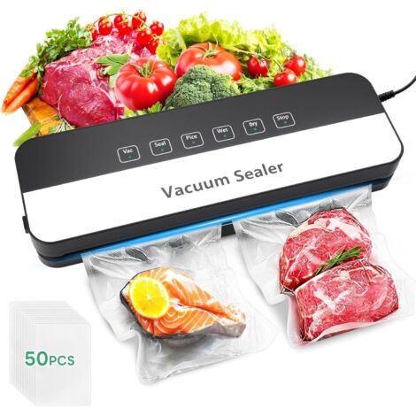 6-in-1-Vakuumiergerät für Lebensmittel, Trocken-/Feuchtmodus, mit Vakuumbeutel