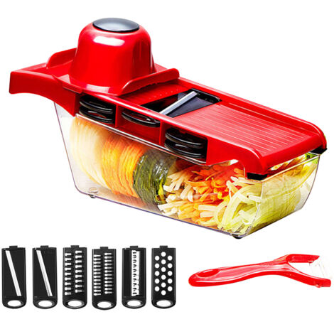 6 in 1 Vegetable Slicers Kitchen Multifunctional Food Potato Veggie Chopper Dicer Cutter with Peeler
