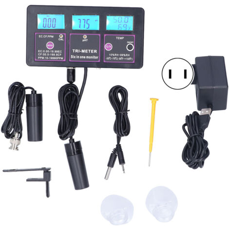 6-in-1-Wassertester für Aquarien und Teiche – Misst pH-Wert, Temperatur, Leitfähigkeit und TDS – Modell PH-217US 110 V