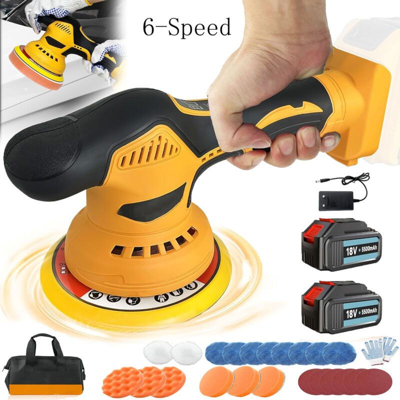 6 inch Cordless Car Polisher Buffer Sander Polishing machine+2x5.5A Battery+Charge-Compatible with Makita Battery