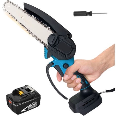 6 Inch Mini Cordless Chainsaw, Battery Electric Chainsaw, 1x 5.5A Battery (No Charger), Compatible with Makita Charger, Chain Saw for Cutting Tree Logging Wood