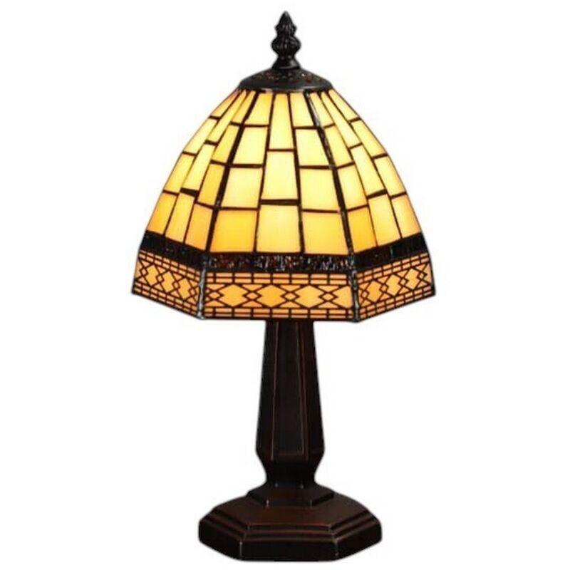 6 Inch Tiffany Lamp - L16 x W16 x H24 cm - Yellow