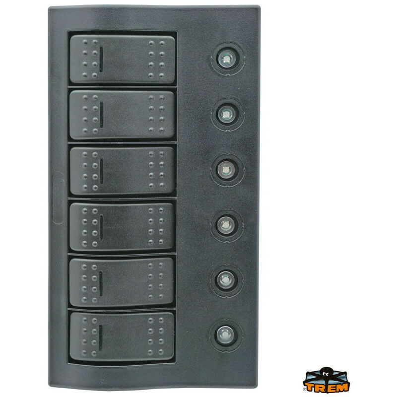 Tr.em. - Panneau électrique étanche led IP66 - trem - 6 interrupteurs