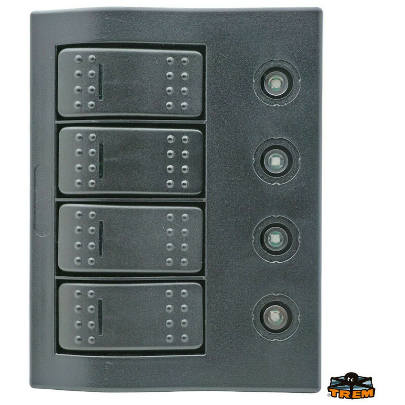 Tr.em. - Panneau électrique étanche led IP66 - trem - 4 interrupteurs