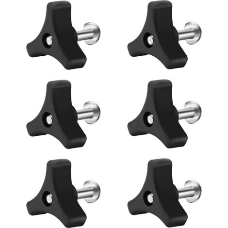 6 jeux de boulons, boutons et écrous universels pour poignées de tondeuses à gazon  vis de fixation triangulaires pour poignées et pièces de rechange  convient à la plupart des tondeuses à gazon.