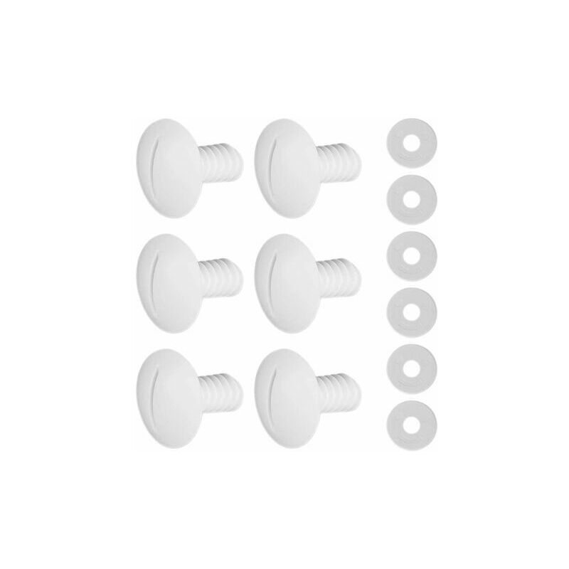 Yzmrbdqc - 6 jeux de vis de roue en plastique blanc avec rondelles C55 pour accessoires de nettoyeur de piscine Polaris 180 280