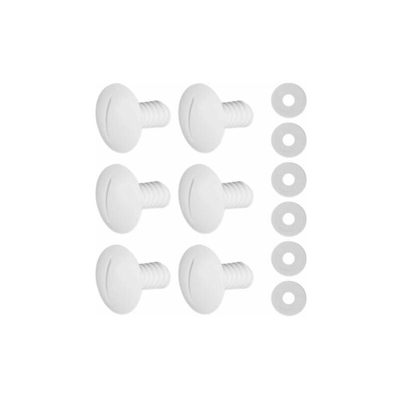6 jeux de vis de roue en plastique blanc avec rondelles C55 pour accessoires de nettoyeur de piscine Polaris 180 280