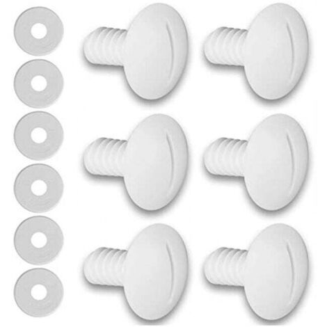 6 juegos de tornillos de rueda de plástico blanco con arandelas C55 para accesorios de limpiafondos Polaris 180 280