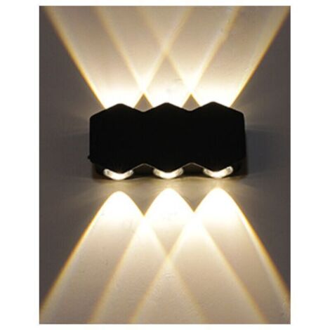 6 LED Applique extérieure Intérieur et extérieur LED étanche blanc chaud lumière applique murale terrasse lampe