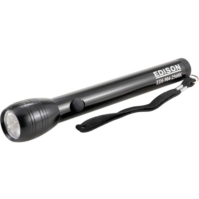 6 LED Super Bright Black Case Torch Requires 2XAA - Edison