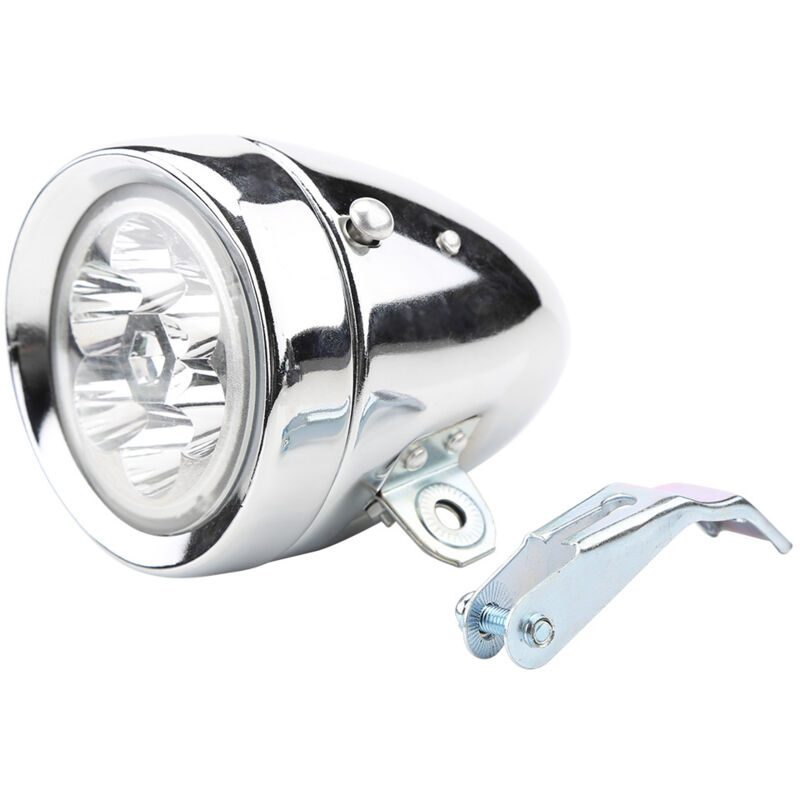 6 led Vintage vélo vélo avant lumière phare lampe de poche avec support argent