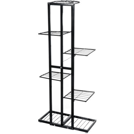 main image of "6 levels Black metal plant stand 105x46x21cm"