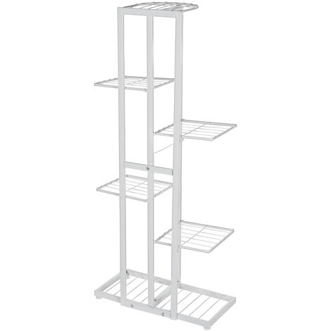 main image of "6 levels White metal plant stand 105x46x21cm"