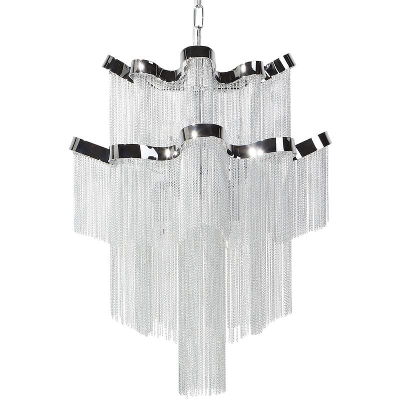 Modern Glam Chandelier Silver Ceiling Pendant Lamp Metal Aluminium Mucone