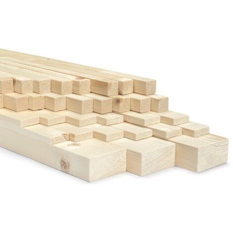 6 LISTELLI ABETE PIALLATI 4 LATI mm45X45X2000