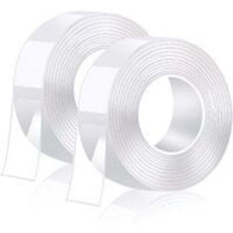 6 m extra starkes doppelseitiges Klebeband, transparentes, abwaschbares Nano-Klebeband, multifunktionales, wiederverwendbares, rückstandsfrei entfernbares, rutschfestes doppelseitiges Gel (3 Meter  2 