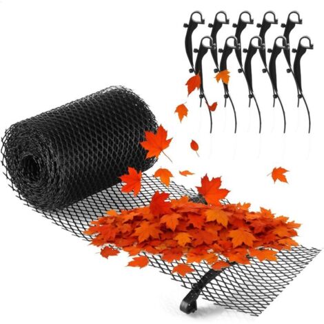 6 m Rouleau de ètres de Protection de gouttière pour Maison, abri Voiture, écurie avec 10 Pinces   découpable   kit de Protection de gouttière