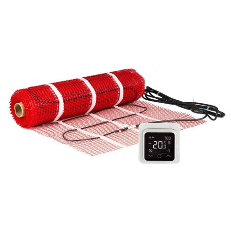 6 m² Set Elektrische Fußbodenheizung 900 Watt 1200 x 50 cm + WiFi Raumthermostat C16